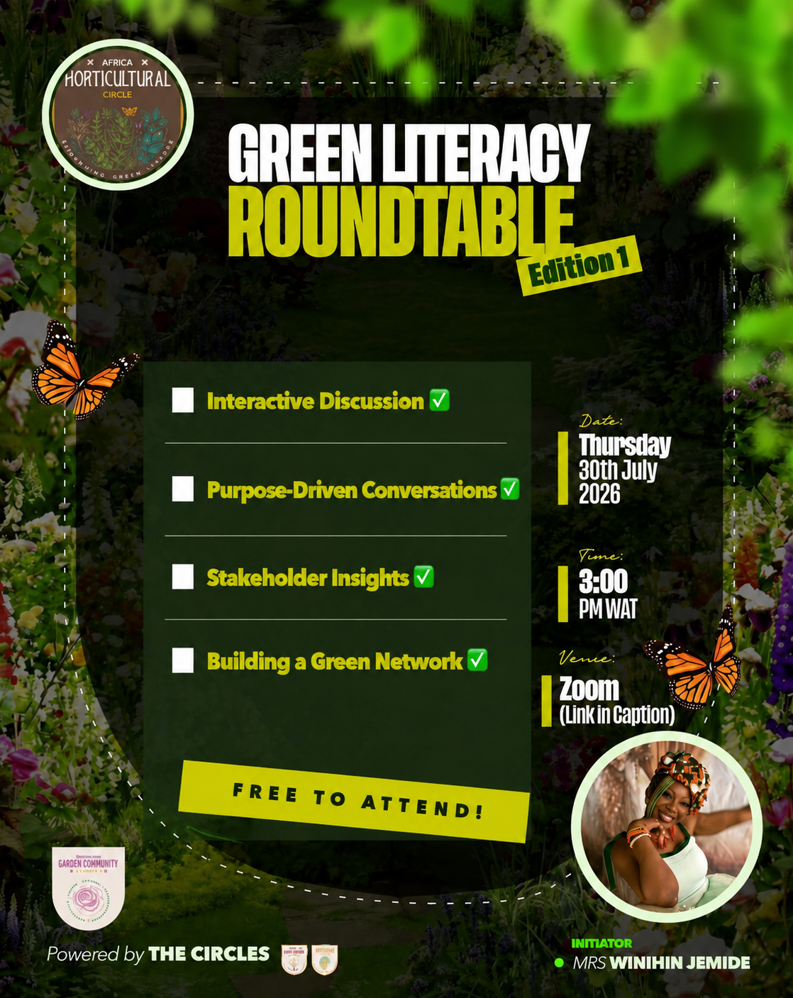 AHC Green Literacy Roundtable 2026 flyer